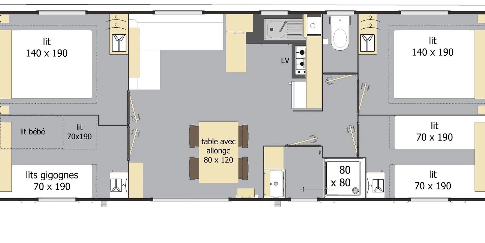 Mobil Home Xxl 4 Chambres - Camping Les Jardins Du Morbihan Monterblanc